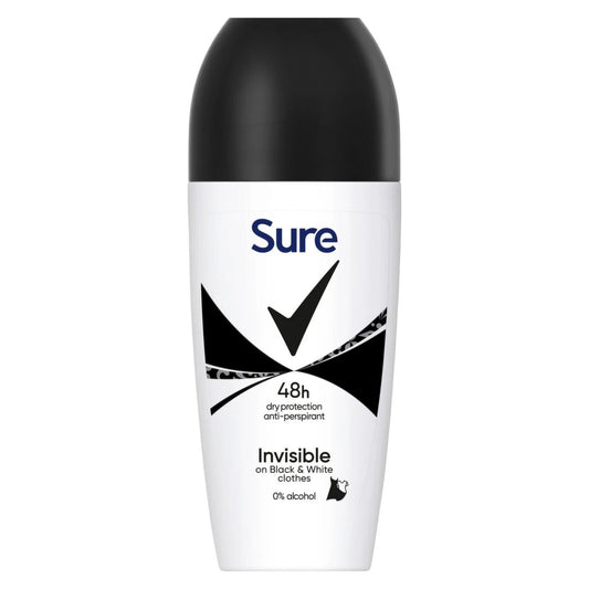 Sure Roll On Invisible Black & White 6x50ml