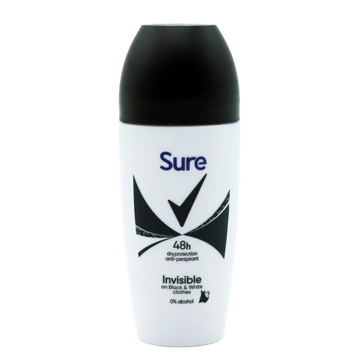 Sure Roll On Invisible Black & White 6x50ml