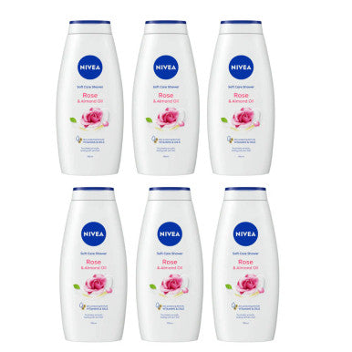 Nivea Shower Rose & Almond Oil 6x750ml