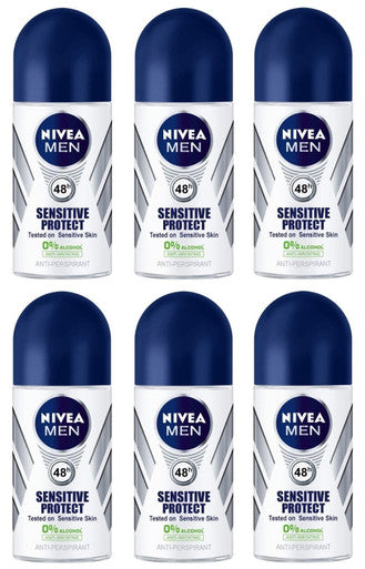 Nivea Roll On Sensitive for Men 6x50ml